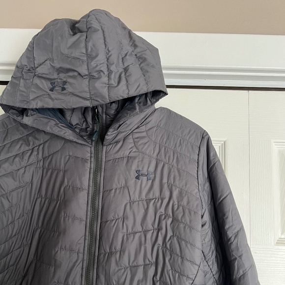 UNDER ARMOUR Women's Gray ColdGear Hooded Jacket ~ Ladies Size Medium - Picture 3 of 9